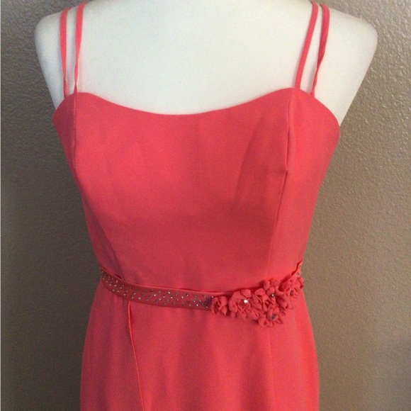 Alfred Angelo Coral Dress with Floral Detail - Picture 2 of 5